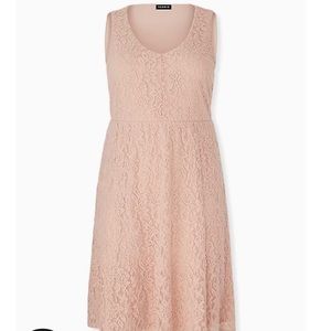 NWT 3X Torrid Pale Pink Lace MIDI dress
